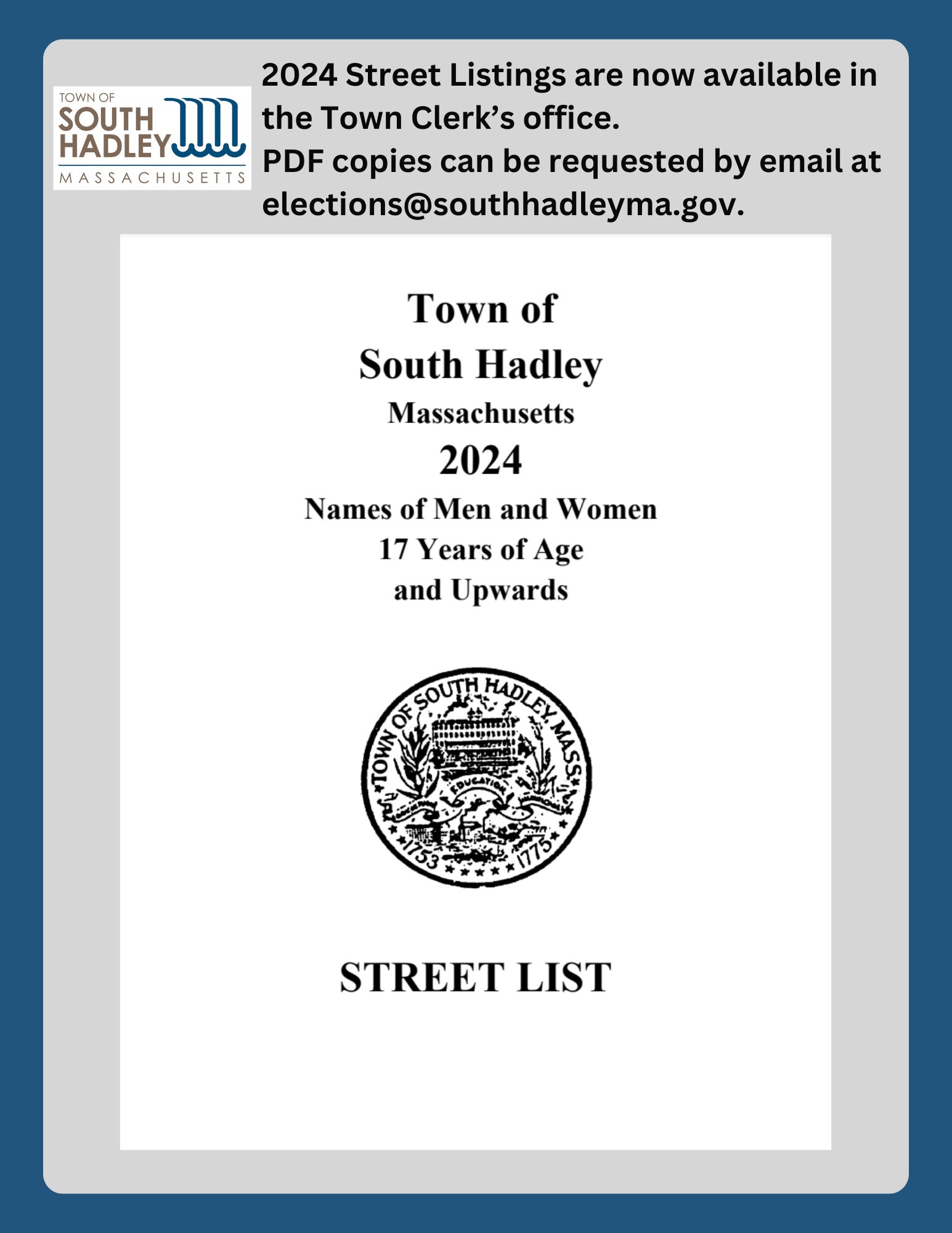 2024 Street Listing Cover Page