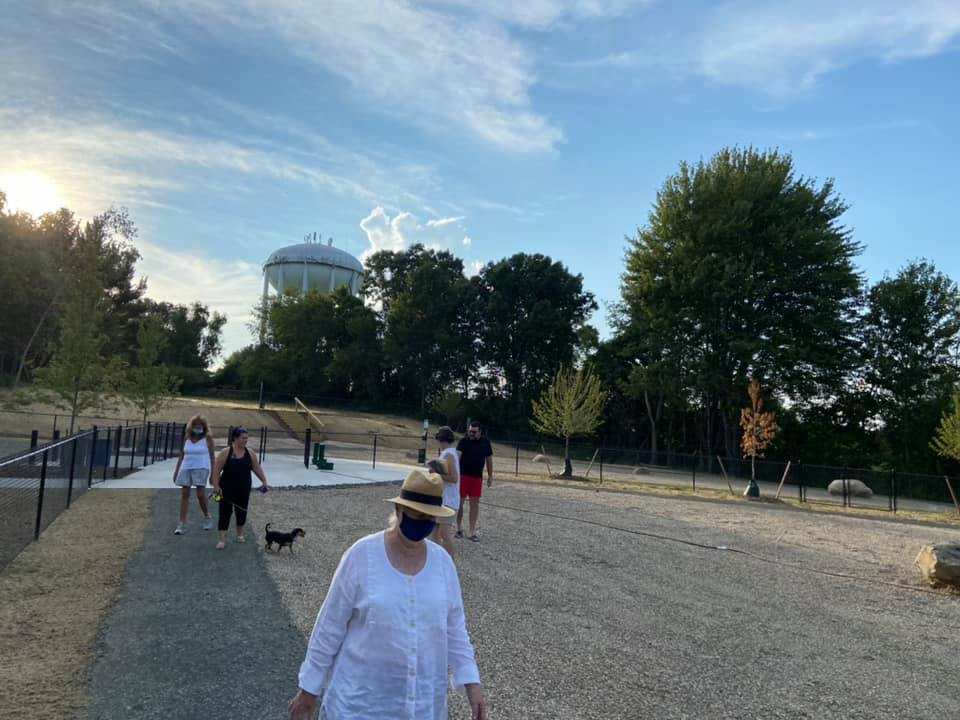 Residents gather in the new dog park