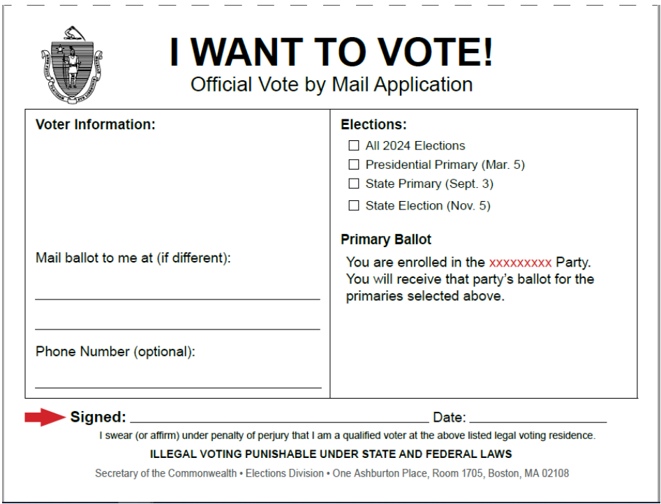 Vote by Mail Postcard - Party